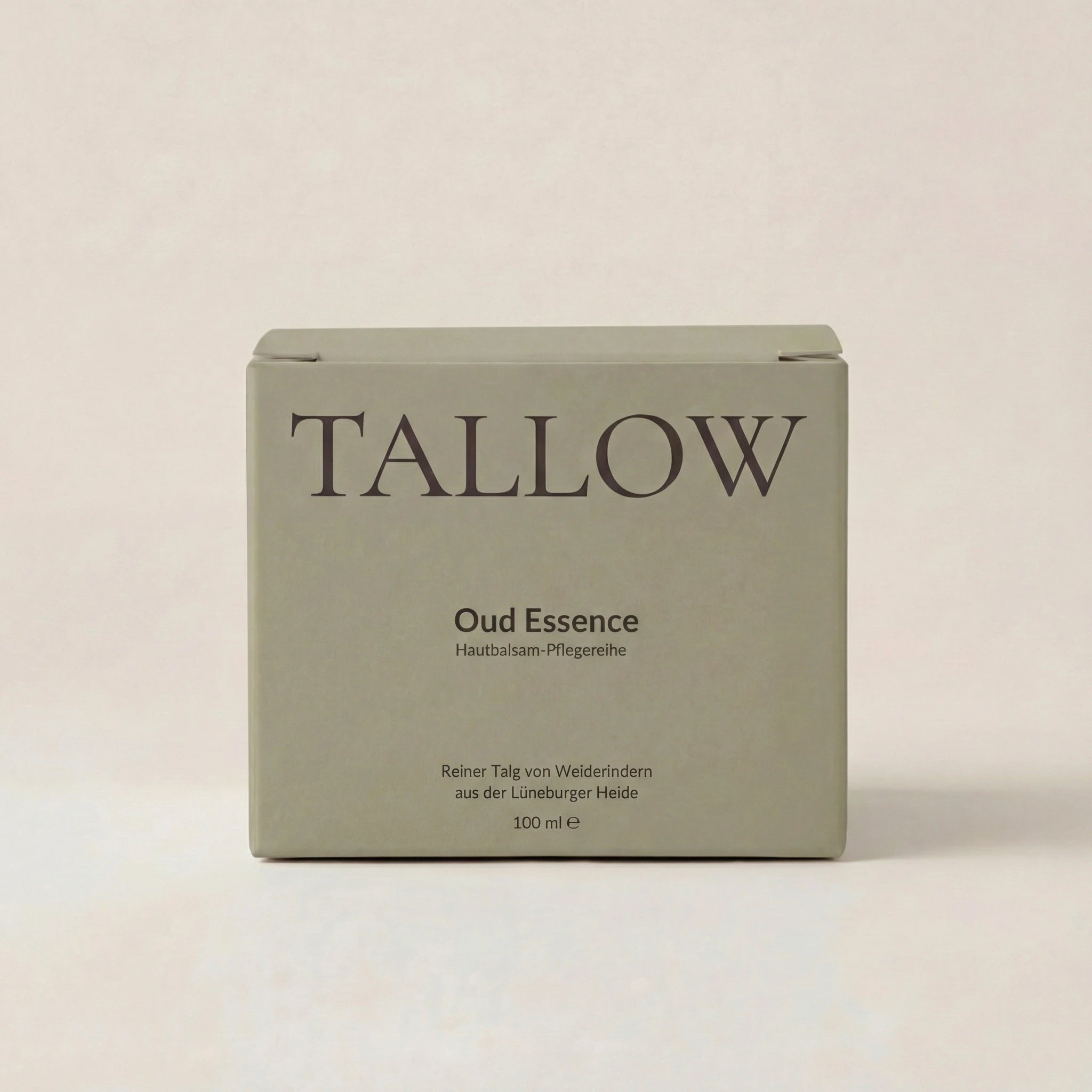 Oud Essence Hautbalsam 100 ml von HEIDE-TALLOW – Frontansicht der Verpackung