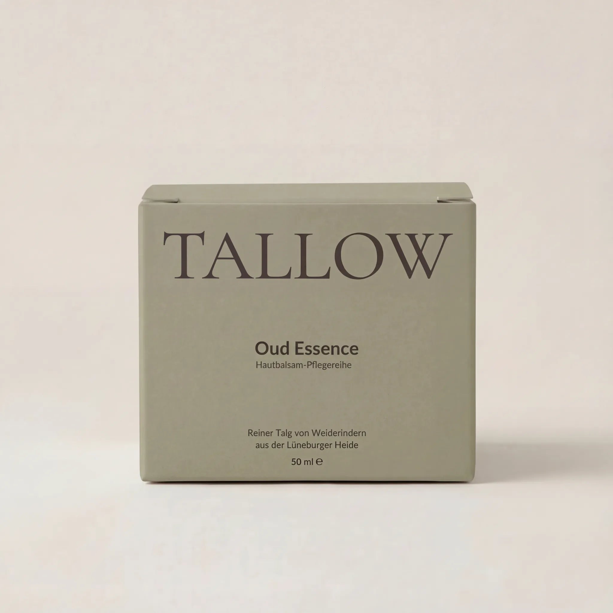 Oud Essence Hautbalsam 50 ml von HEIDE-TALLOW – Frontansicht der Verpackung
