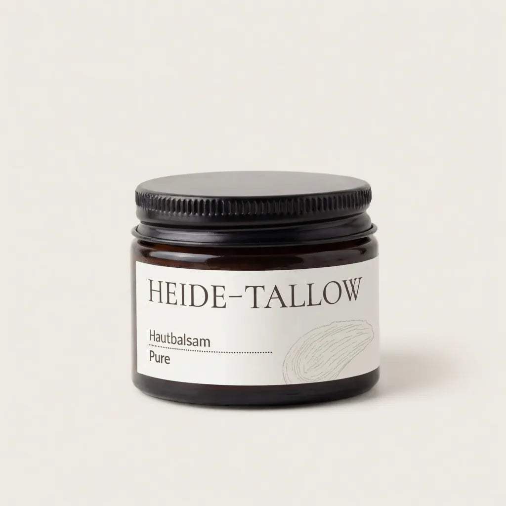 Pure Hautbalsam 50 ml von HEIDE-TALLOW – Frontansicht des Produkts mit reinem Rindertalg