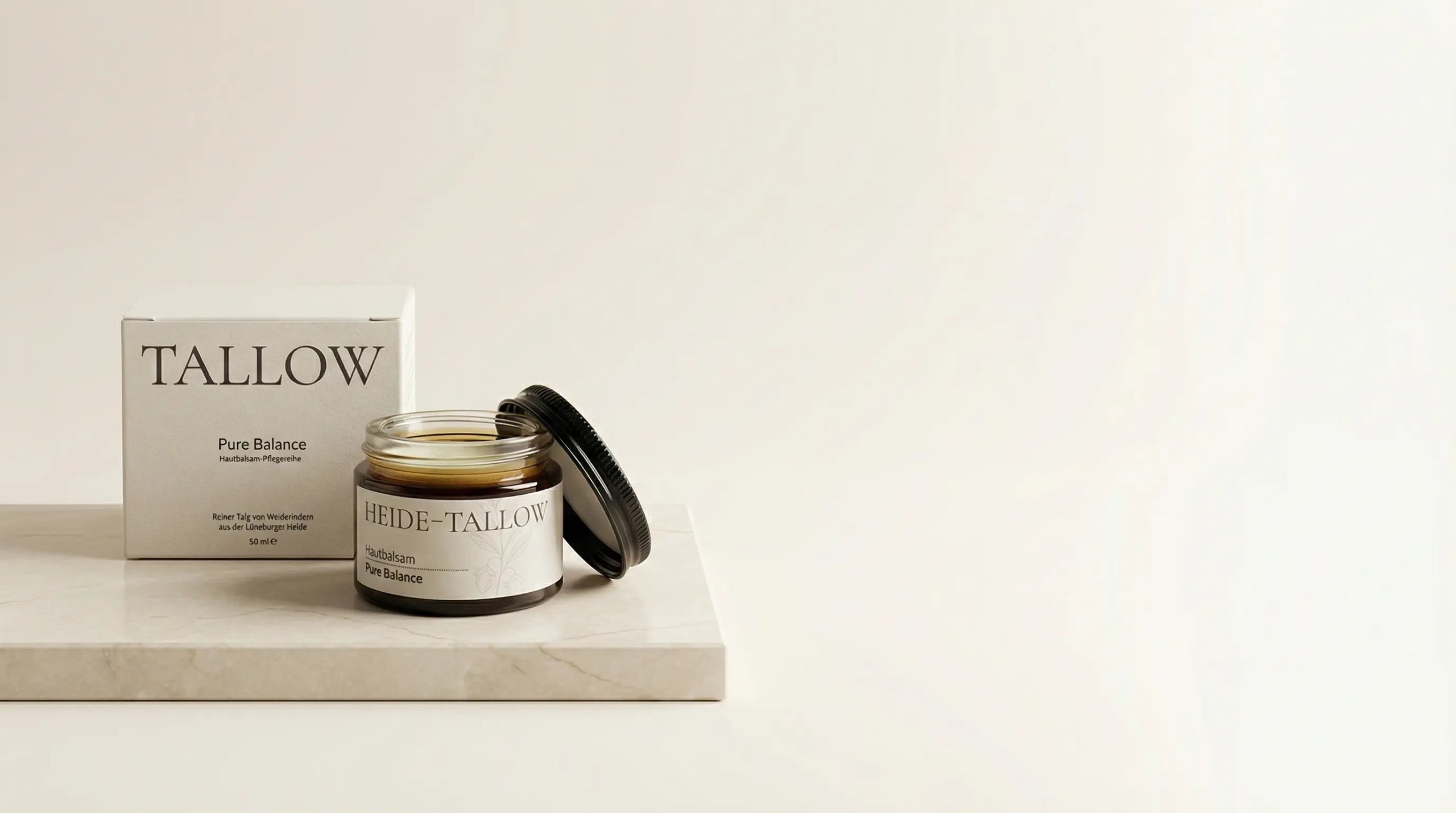 Pure Balance Hautbalsam von HEIDE-TALLOW – natürlicher Tallow-Hautbalsam mit Rindertalg und Jojobaöl für trockene und empfindliche Haut