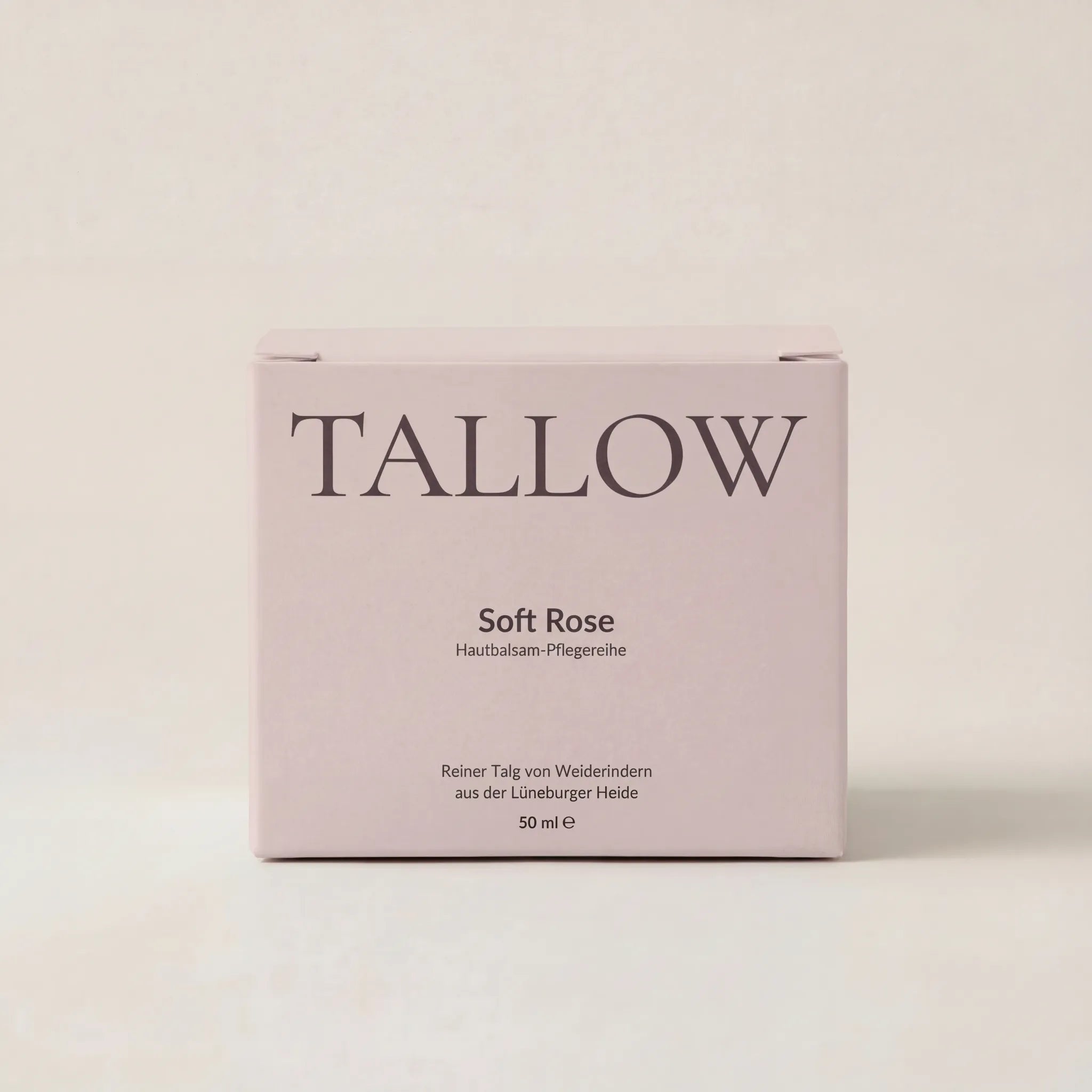 Soft Rose Hautbalsam 50 ml von HEIDE-TALLOW – Frontansicht der Verpackung