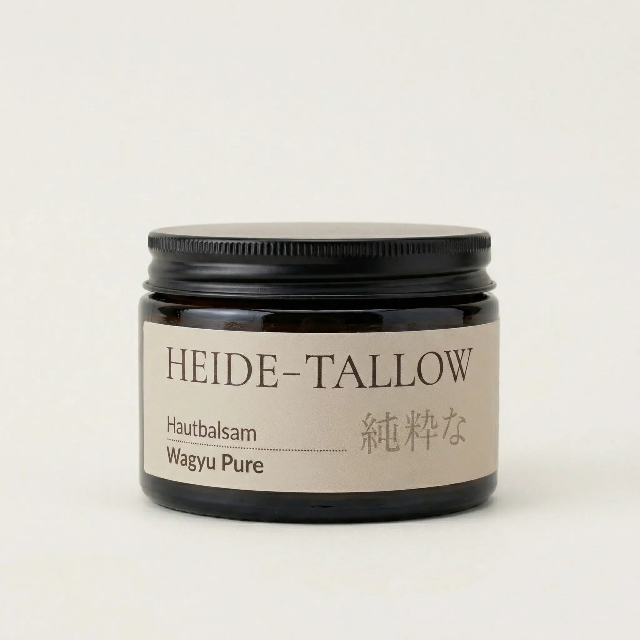 Wagyu Pure Hautbalsam 100 ml von HEIDE-TALLOW – Frontansicht des Produkts mit reinem Wagyu-Rindertalg als einzigem Inhaltsstoff