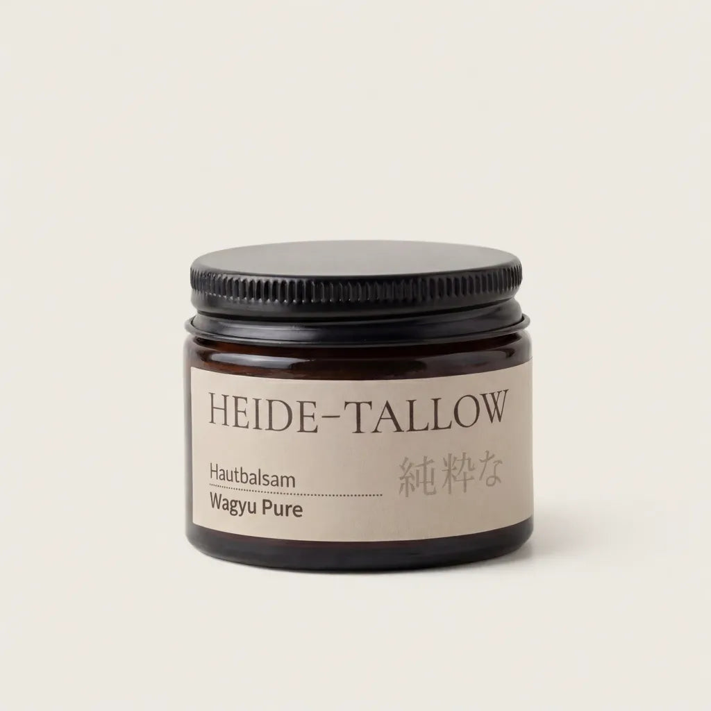 Wagyu Pure Hautbalsam 50 ml von HEIDE-TALLOW – Frontansicht des Produkts mit Wagyu-Rindertalg und Jojobaöl